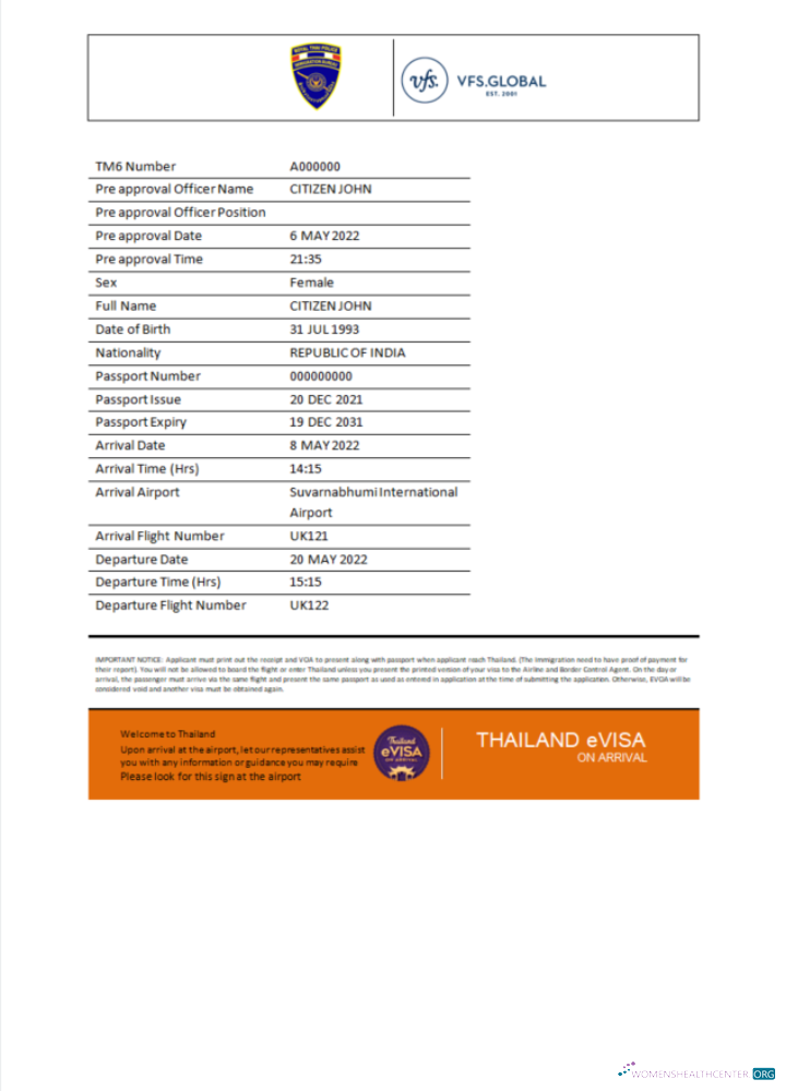 Download Thailand e visa in Word and PDF template Photoshop template